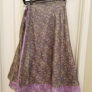Reversible Wrap Skirt made fro upcycled saris
